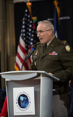 VWC Director Maj. Gen. Edward Chrystal, Jr. speaks at the event.
